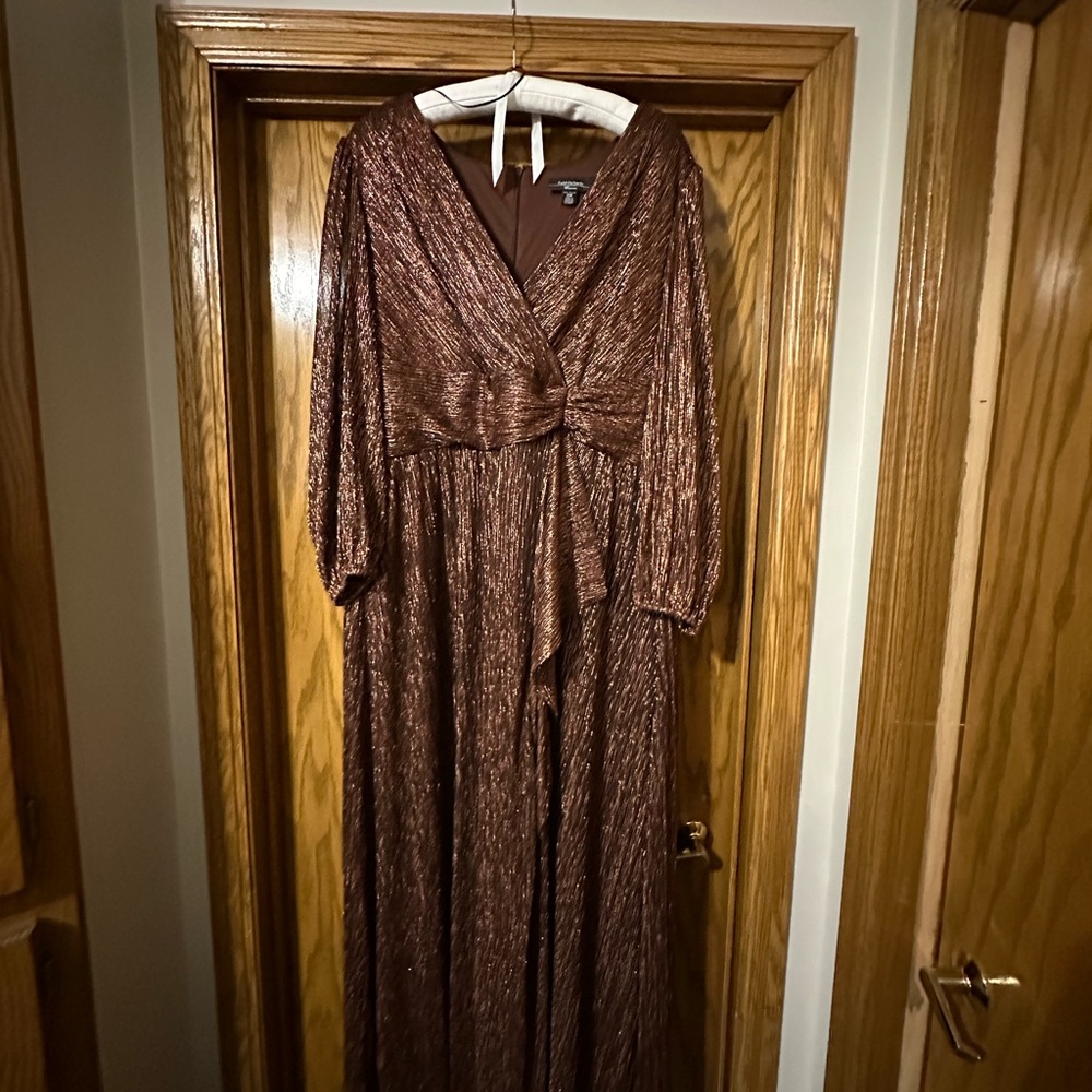 R&M Richards Shimmering Brown Evening Gown - Picture 2 of 5